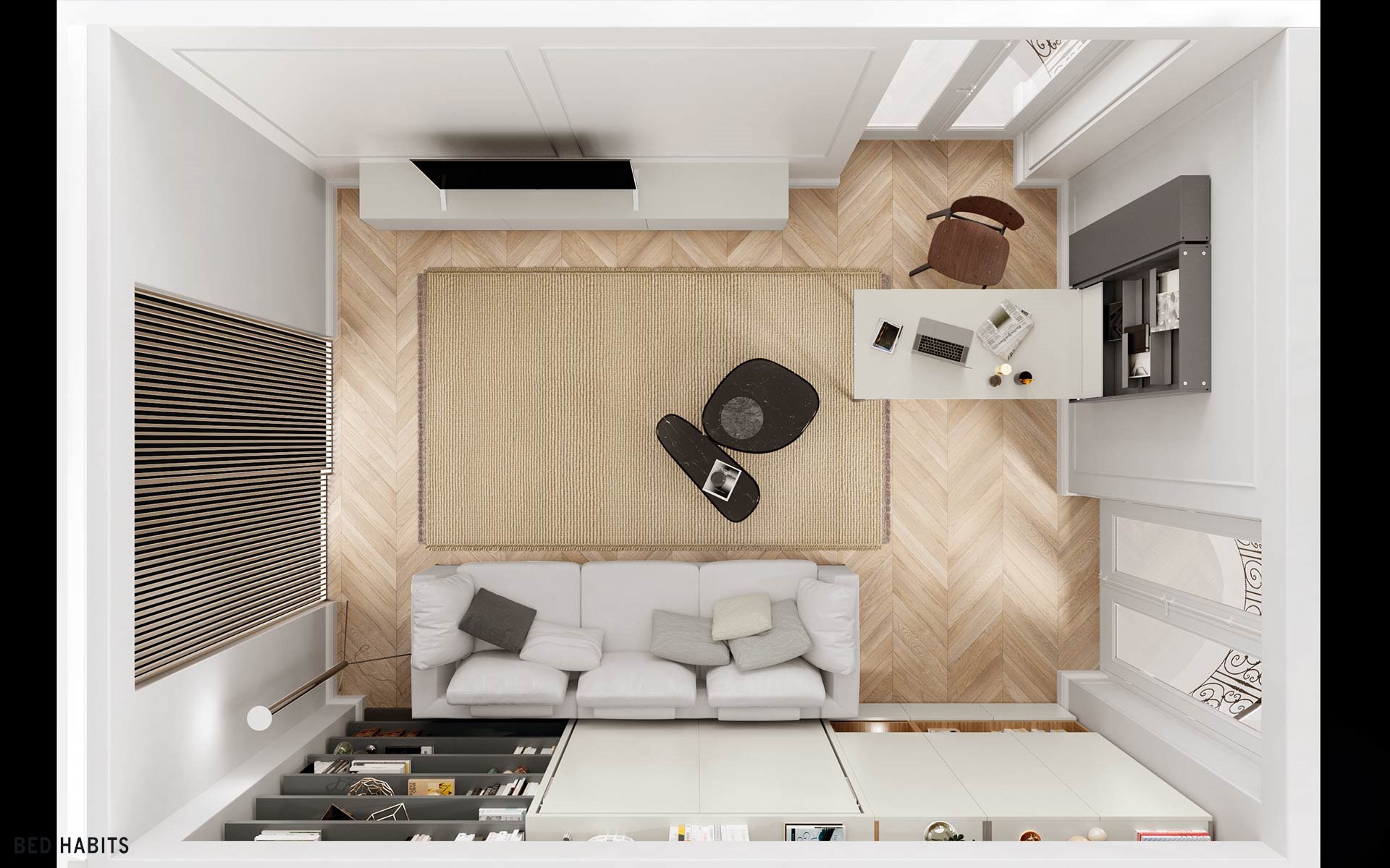 Opklapbed met bank Tonale BedHabits 5